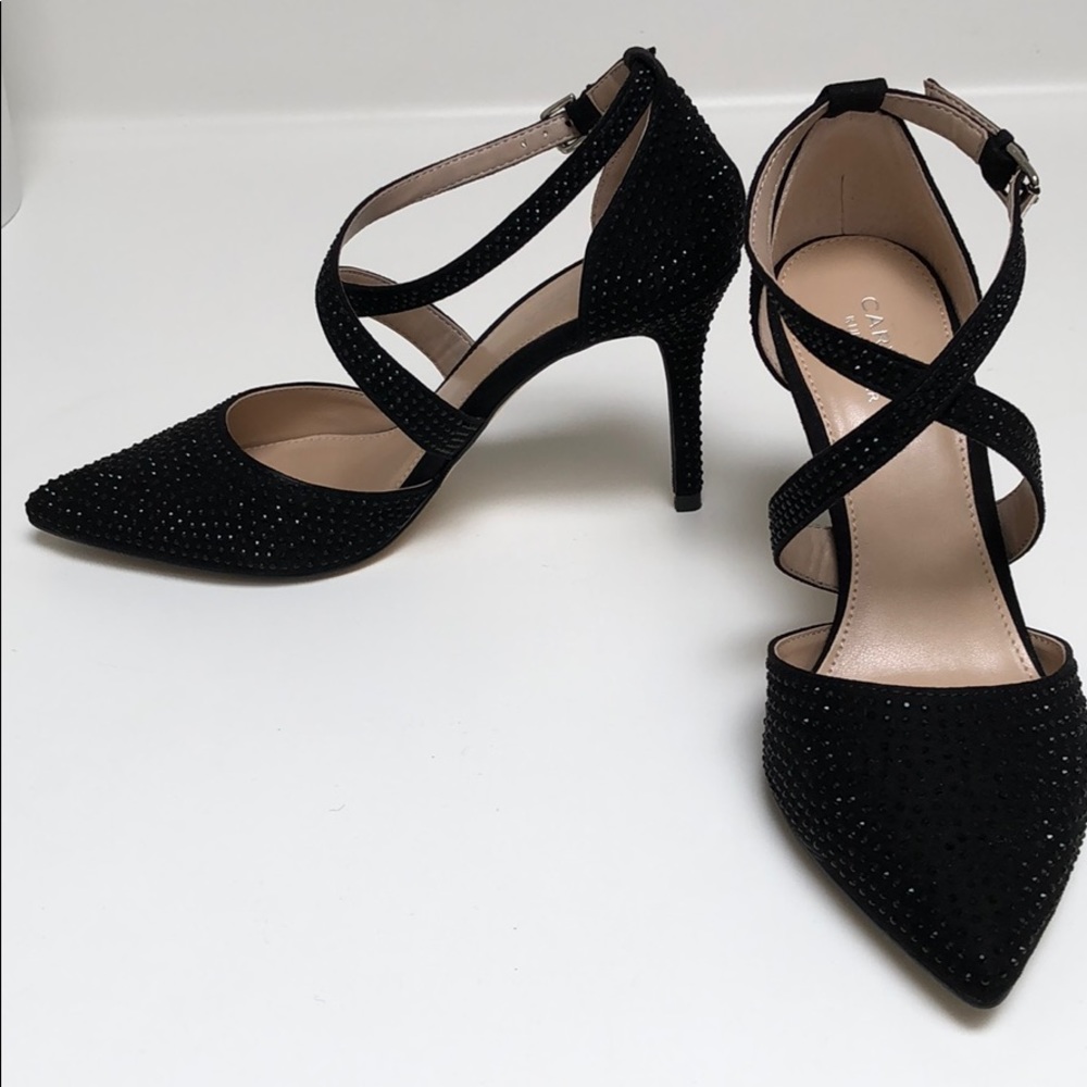 Kurt Geiger Carvela black beaded high heels.